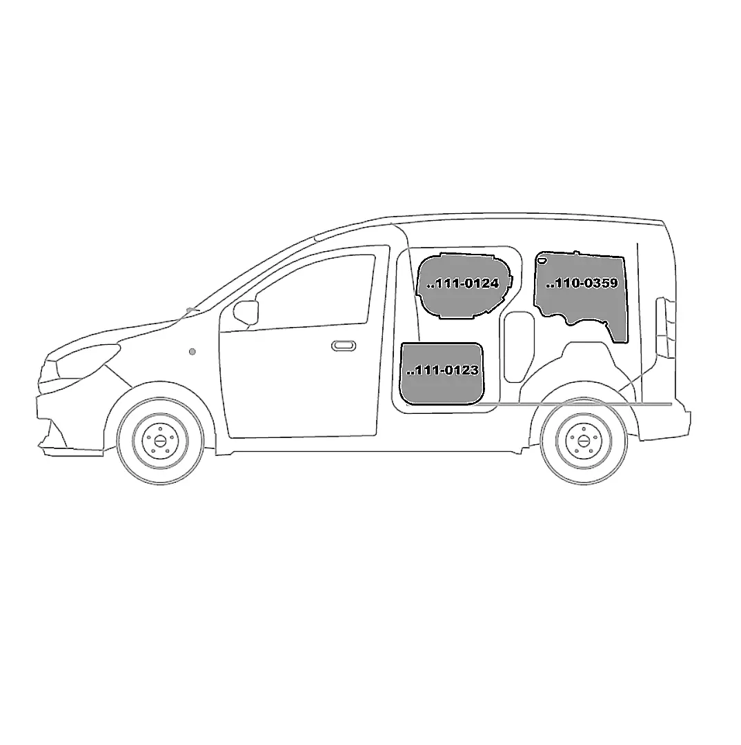 Kit rivestimenti laterali in alluminio liscio CITROEN BERLINGO L1-H1 SENZA PORTA LAT. 1996 passo 2690 L1 tetto H1 (basso)