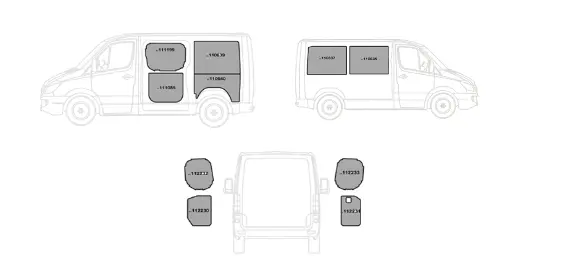 Kit rivestimento vano di carico in alluminio mandorlato (Copia) MERCEDES SPRINTER L1-H1 dal 2018 lung. tot. 5267 Passo 3259