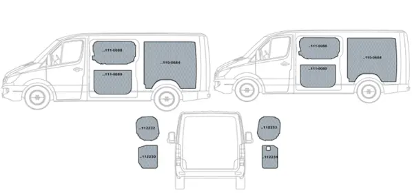 Kit rivestimento vano di carico in polipropilene MERCEDES SPRINTER L2-H1 dal 2018 lung. tot. 5932 passo 3924 Traz Posteriore