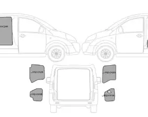 Kit rivestimenti vano di carico in alluminio liscio CITROEN JUMPY L1-H1 dal 2007 passo 3000 tetto H1 (basso)