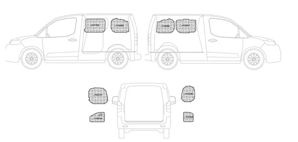 Kit rivestimento vano di carico in alluminio liscio forato berlingo dal 2018 al 2024