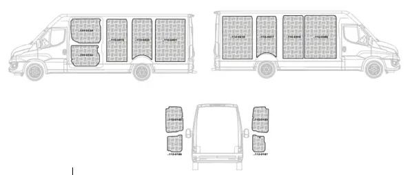 Kit rivestimenti vano di carico alluminio mandorlato CITROEN JUMPER L1-H2 dal 2006 al 2022 passo L1 3000 Long. Tot. 4963 tetto H2 (basso)