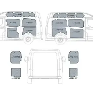Kit rivestimenti vano di carico in polipropilene FORD CUSTOM L1-H2 dal 2013 L1 P.2933 H2 Alt.2389 lung. tot. 4972