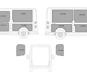 Kit rivestimento vano di carico alluminio mandorlato FORD TRANSIT L3-H3 dal 2014 Lung. Tot. 5981 L3(PASSO 3750) ALT 2760 H3